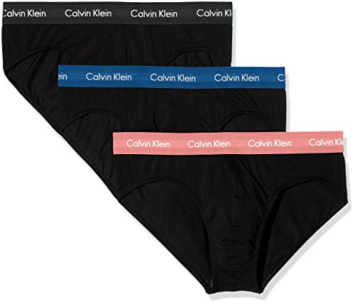 Calvin Klein Hip Brief 3PK Bóxer, Negro (B/Pomelo/Duffel Bag/Tempe WB Hdl), Medium (Pack de 3) para Hombre