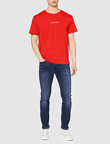 Calvin Klein Instit Chest Logo Reg tee Camiseta, Rojo (Fiery Red Xa7), Medium para Hombre
