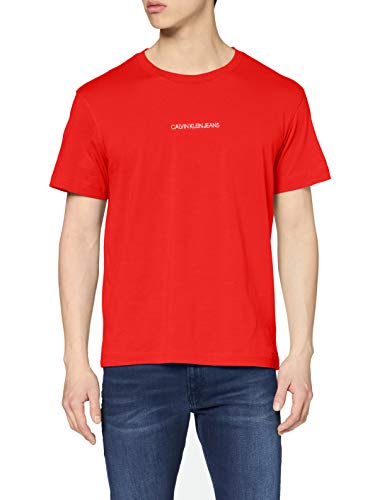 Calvin Klein Instit Chest Logo Reg tee Camiseta, Rojo (Fiery Red Xa7), Medium para Hombre