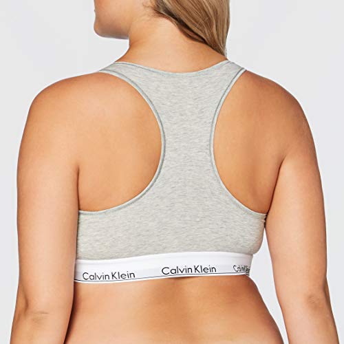 Calvin Klein Unlined Sujetador Estilo Bralette, Gris (Grey Heather 020), K (Talla del Fabricante: 1XL) para Mujer