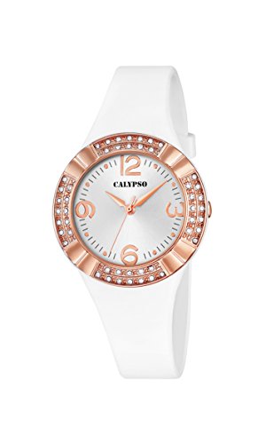 Calypso K5659/1 - Reloj de Cuarzo para Mujer, Esfera analógica Blanca y Correa de plástico Blanco