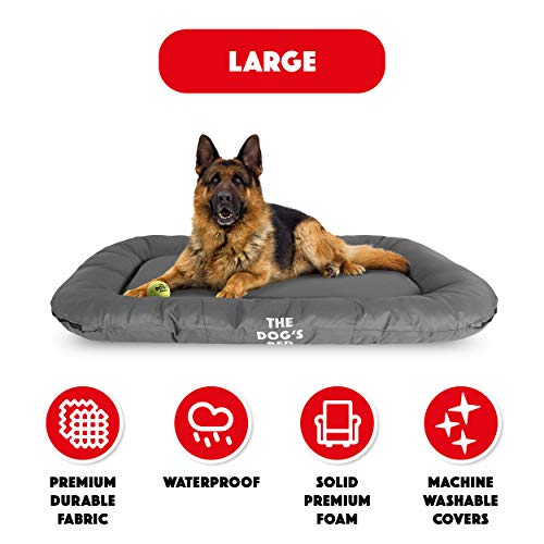 Cama de perro The Dog's Bed, Premium impermeable para perro, gran ZZZZZ 100 x 70 cm, cremalleras YKK resistente, funda lavable y duradera