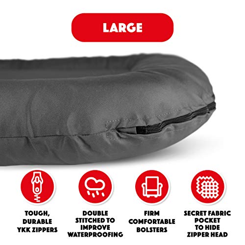 Cama de perro The Dog's Bed, Premium impermeable para perro, gran ZZZZZ 100 x 70 cm, cremalleras YKK resistente, funda lavable y duradera