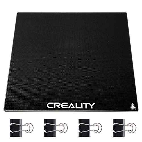 Cama de Vidrio Creality Ender 3,Plataforma de Impresora 3D Mejorada para Creality Creality Ender 3,Ender 3 Pro,Ender 5,CR-20, CR-20 Pro Cama Calefactada Placa de Vidrio de Borosilicato, 235x235x4 mm