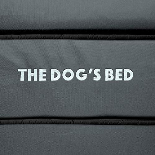 Cama ortopédica para perro The Dog's Bed XXL gris con ribete negro, cama de espuma viscoelástica premium impermeable para perro