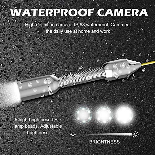 Camara Inspeccion Tuberías 20M, Cámara de Alcantarillado con Función DVR Endoscopio Industrial de Tuberías Cámara de Boroscopio de Drenaje Equipado con Monitor LCD de 7" 1000TVL CCD Tarjeta SD de 8GB