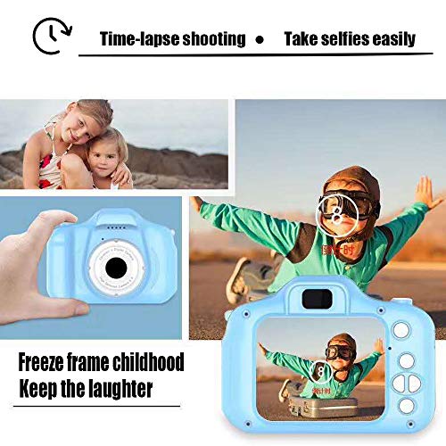 Cámara para Niños, Infantil Cámara de Fotos Digital con 32GB Tarjeta de Memoria, Videocámaras Juguetes, Fotos de 8 Megapíxeles, Pantalla de 2.0 Pulgadas, Niños y Niñas Cumpleaños Regalo (Azul)