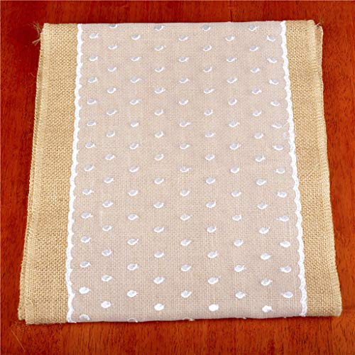 Caminos De Mesa Rectangulares Tabla De Eventos DecoracióN NavideñA Y AñO Nuevo Festival De Boda De Hesse Tabla Arpillera De La Vendimia Corredores De La Tabla Del Cordón Blanco Runner Yute Natural For