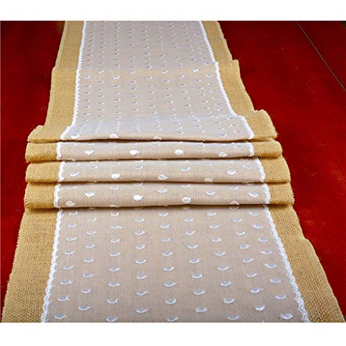 Caminos De Mesa Rectangulares Tabla De Eventos DecoracióN NavideñA Y AñO Nuevo Festival De Boda De Hesse Tabla Arpillera De La Vendimia Corredores De La Tabla Del Cordón Blanco Runner Yute Natural For