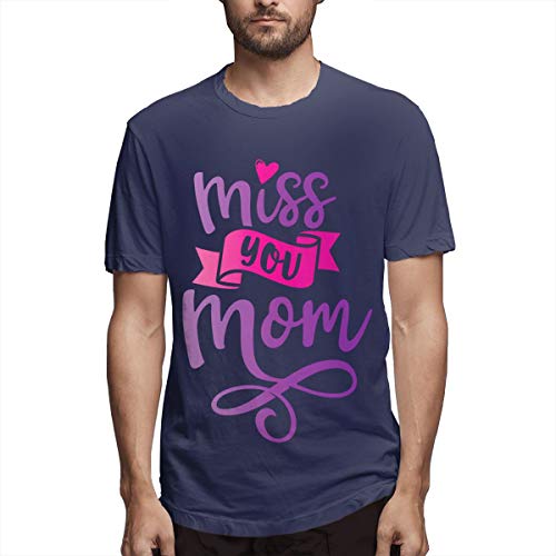 Camisa Día de la Madre Miss You Mom EB Camiseta Casual de algodón para Hombre