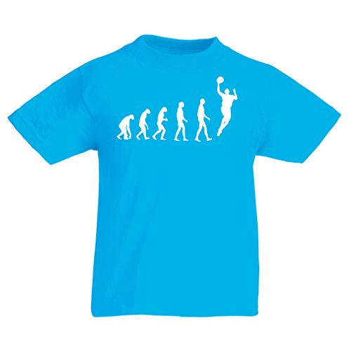 Camisas para niños evolución de Baloncesto - Canasta de la Calle, me Encanta Este Juego, Gran Fan de Regalo (3-4 Years Azul Claro Blanco)