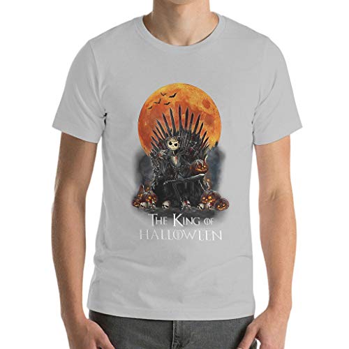 Camiseta de algodón con diseño de Jack The King of Halloween, color gris plateado