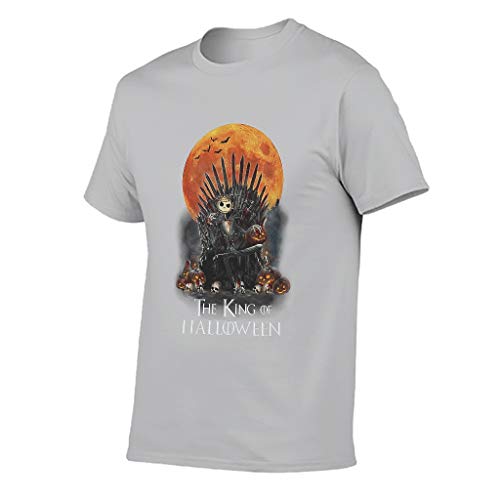 Camiseta de algodón con diseño de Jack The King of Halloween, color gris plateado