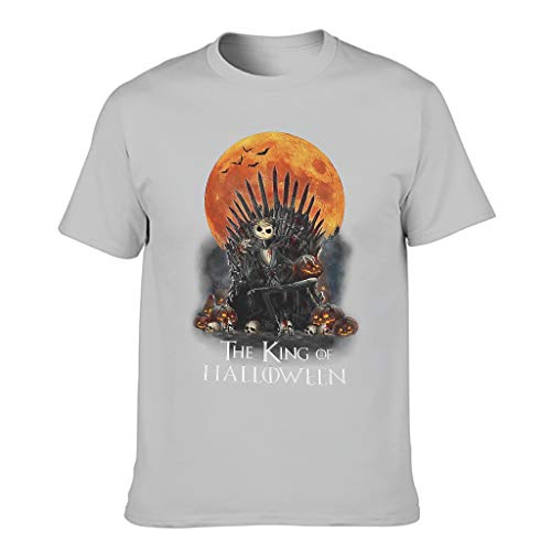 Camiseta de algodón con diseño de Jack The King of Halloween, color gris plateado