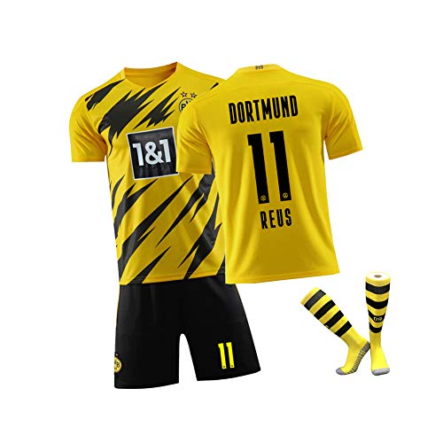 Camiseta de fútbol para Hombre Dortmund Reus Alemania 11#, Uniforme de Jugador de fútbol para jóvenes y niños, Conjunto de Camisetas y Pantalones Cortos de 2 Piezas, Materiales de XL