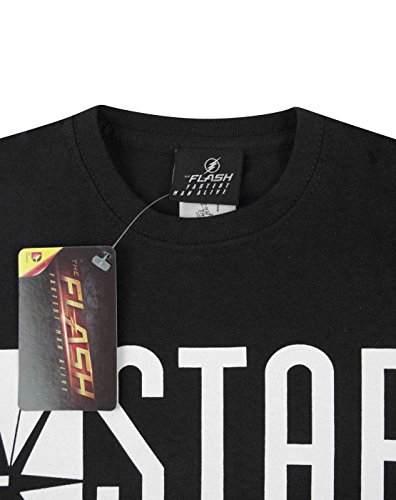 Camiseta de manga corta para hombre con diseño de S.T.A.R. Laboratories (The Flash) negro negro