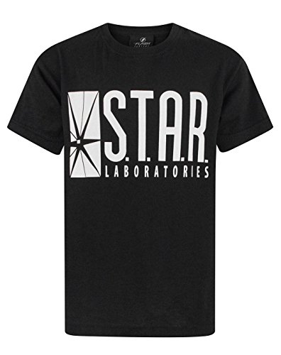 Camiseta de manga corta para hombre con diseño de S.T.A.R. Laboratories (The Flash) negro negro