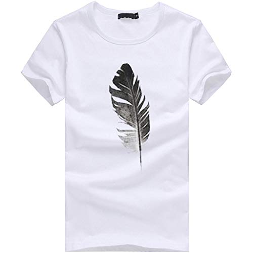 Camiseta de Mujer Manga Corta Corazón Impresión Blusa Camisa Cuello Redondo Basica Camiseta Suelto Verano Tops Casual Fiesta T-Shirt Original tee vpass (Blanco5, S)