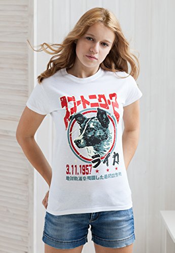 Camiseta japonesa Laika The Space Dog – Camiseta japonesa soviética para mujer