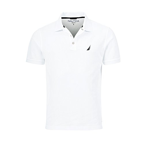 Camiseta Polo Piqué con logo Slim Fit de Nautica para hombre (Small, Negro)