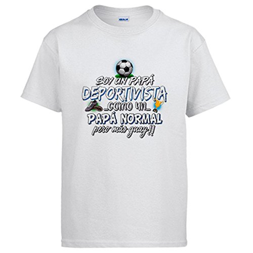 Camiseta Soy un papá Deportivista como un papá Normal Pero más Guay - Blanco, S
