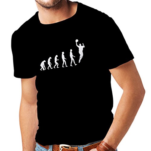 Camisetas Hombre evolución de Baloncesto - Canasta de la Calle, me Encanta Este Juego, Gran Fan de Regalo (X-Large Negro Blanco)