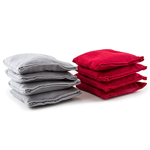 Can 't stop Party Supplies Set de 8 Reglamento tamaño 6 "x 6" grano de Cornhole bolsas – elegir su color, Gris y rojo