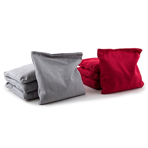 Can 't stop Party Supplies Set de 8 Reglamento tamaño 6 "x 6" grano de Cornhole bolsas – elegir su color, Gris y rojo