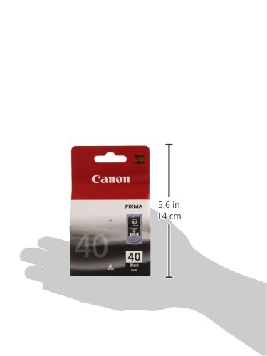 Canon PG-40 Cartucho de tinta original Negro para Impresora de Inyeccion de tinta Pixma MP140,150,160,170,180,190,210,220,450,450x,460,470-iP1200,1300,1600,1700,1800,1900,2200,2500,2600