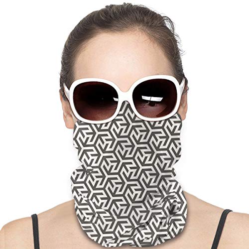 cap hat Outdoor Headband Head Scarf Scarf Neck Gaiter Face Bandana Scarf Modern Decor Tribal Ancient Tattoos Like Design with White Borders Art Print Es White and Army Green