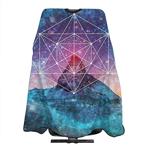 Capa de corte de pelo Geometría sagrada Space Triplet Vestido de corte de pelo Corte de salón profesional Peluquería Peluquería Delantal de peluquero Ligero 55 X 66 in