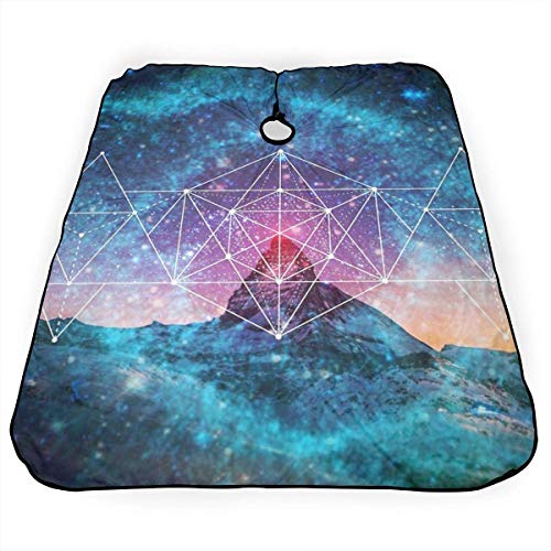 Capa de corte de pelo Geometría sagrada Space Triplet Vestido de corte de pelo Corte de salón profesional Peluquería Peluquería Delantal de peluquero Ligero 55 X 66 in