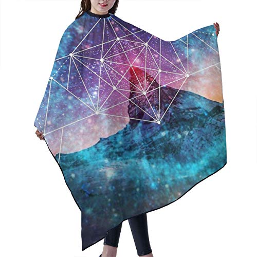 Capa de corte de pelo Geometría sagrada Space Triplet Vestido de corte de pelo Corte de salón profesional Peluquería Peluquería Delantal de peluquero Ligero 55 X 66 in