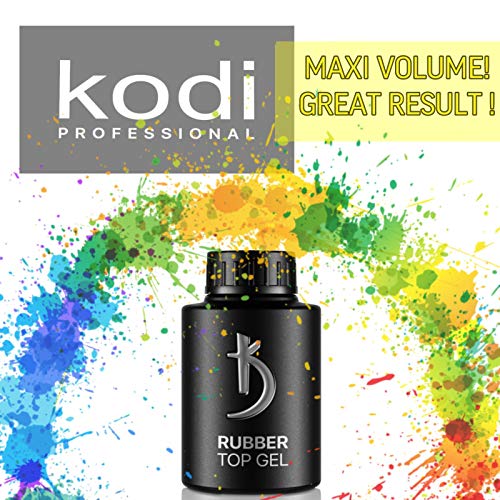Capa superior de goma brillante KODI - Capa superior de gel de uñas profesional para esmalte de uñas duradero - No tóxico y sin olor - Curado bajo lámpara LED o UV (7 ml)