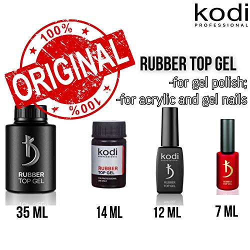 Capa superior de goma brillante KODI - Capa superior de gel de uñas profesional para esmalte de uñas duradero - No tóxico y sin olor - Curado bajo lámpara LED o UV (7 ml)