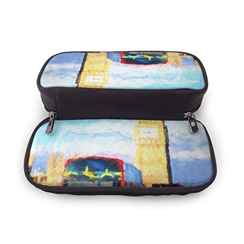 Capital Red Boat Famoso Big Ben Londres Inglaterra Gran Bretaña Brush Bus City Histórico Gran capacidad Estuche para lápices Office College School Estuche para lápices multiusos