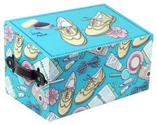 CAPRILO Caja de Zapatos Decorativa con Kit de Limpieza. Cuidado del Calzado. Menaje de Hogar. Regalos Originales. 15.5 x 25.5 x 16 cm.