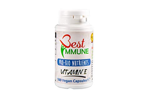 Cápsulas de Vitamina E con fórmula mejorada 100% natural 500UI 100 vegano cápsulas hechas sin maltrato animal