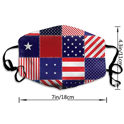 cara adulta transpirable Madks, banderas de varios países con estrellas de rayas rojas y blancas, código M puede lavar el polvo