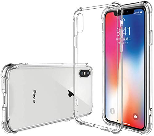 Carcasa Crystal Clear para iPhone X / iPhone XS , Cubierta de TPU Suave con Esquinas Protectoras de absorción de Impactos y Fundas Protectoras y Delgadas para iPhone X / iPhone XS(Transparente)