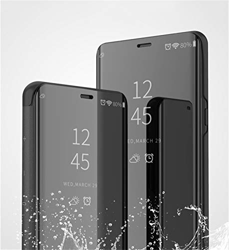 Carcasa Galaxy A7 2018 Funda Case Mirror Funda Flip Tapa Libro Carcasa Funda de Espejo Flip Caso Galaxy A9 2018 Duro Espejo Soporte Shell Cover para Samsung Galaxy A7 2018 (Galaxy A9 2018, Azul)