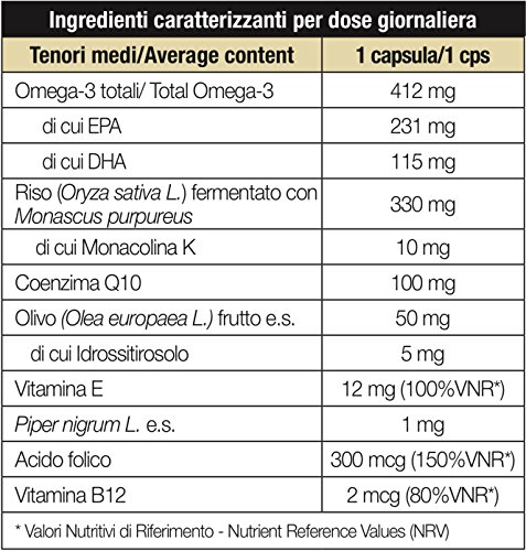 Cardiol forte - Suplemento para el colesterol con Omega-3, arroz rojo y CoQ10-30 perlas