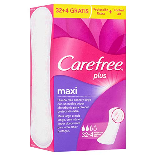 Carefree - Protege Slip Plus Maxi, 32+4 unidades