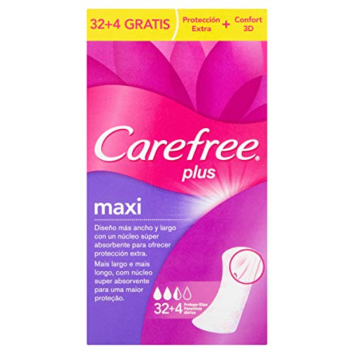 Carefree - Protege Slip Plus Maxi, 32+4 unidades
