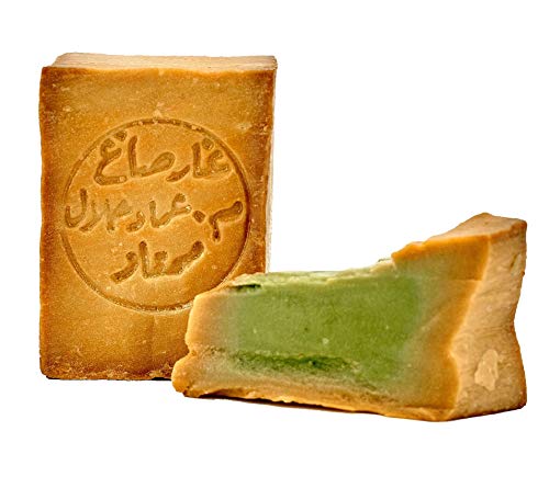 Carenesse Jabón de Alepo Paquete de 5 900-950 g, 80% de aceite de oliva y 20% de aceite de laurel, receta tradicional, cortada a mano, jabón natural, jabón de pelo barba piel manos afeitarse