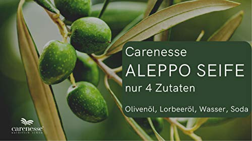 Carenesse Jabón de Alepo Paquete de 5 900-950 g, 80% de aceite de oliva y 20% de aceite de laurel, receta tradicional, cortada a mano, jabón natural, jabón de pelo barba piel manos afeitarse