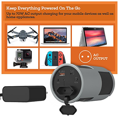 Cargador AC Batería Externa NOVOO 60w 22500mah AC Batería 81WH Portátil Cargador con USB C/USB A Salida para Apropiado Portátiles,MacBook,Smartphone