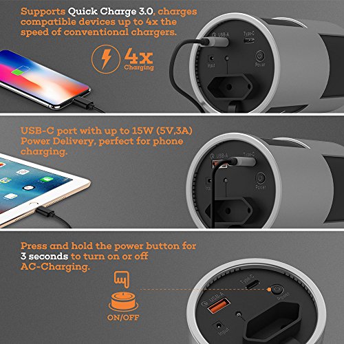 Cargador AC Batería Externa NOVOO 60w 22500mah AC Batería 81WH Portátil Cargador con USB C/USB A Salida para Apropiado Portátiles,MacBook,Smartphone