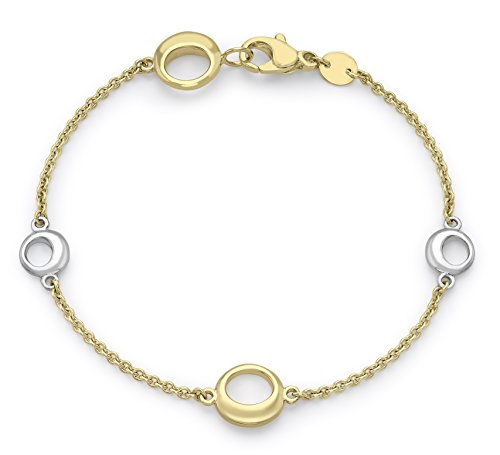 Carissima Gold Pulsera de mujer con oro bicolor de 9 quilates (375/1000), 19 cm
