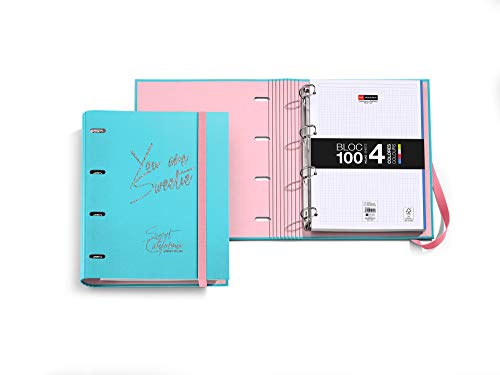 Carpe Bloc anilla de 35 mm - Chic&Love Sweet California color celeste - Recambio A4 de 100 hojas